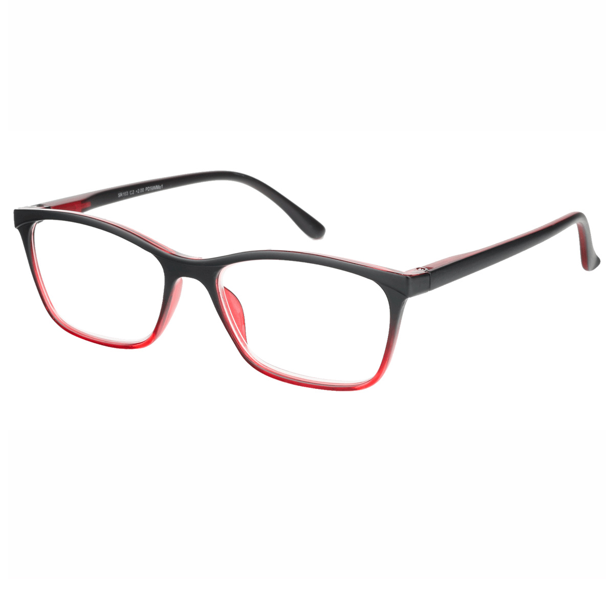 Dai - Rectangle Red-Black Reading Glasses for Men & Women