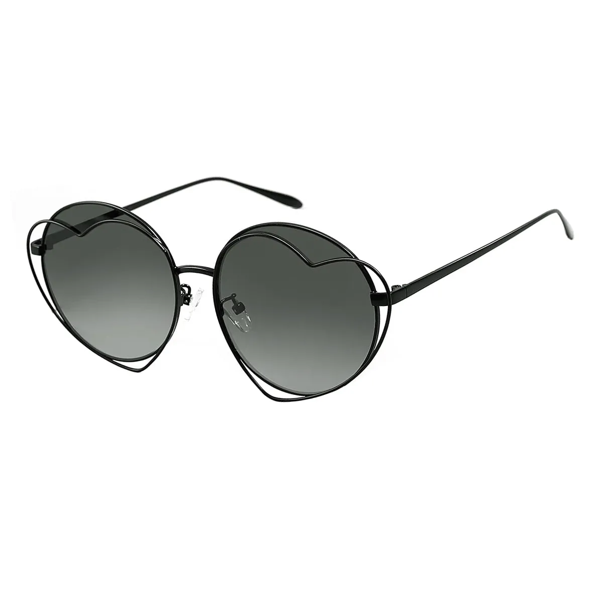 Myra - Round Black Sunglasses for Women