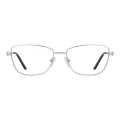 Alma - Rectangle Silver Glasses for Women