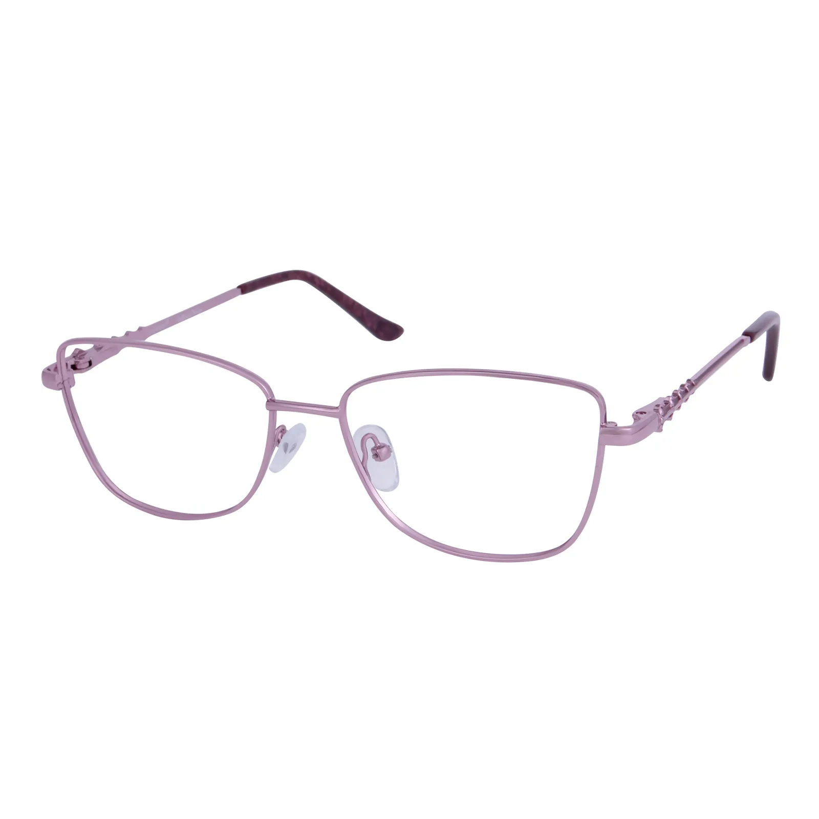 Alma - Rectangle Pink Glasses for Women
