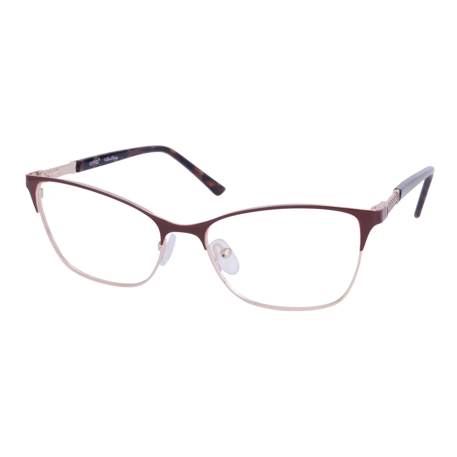 Roberta - Rectangle Brown/Gold Glasses for Women