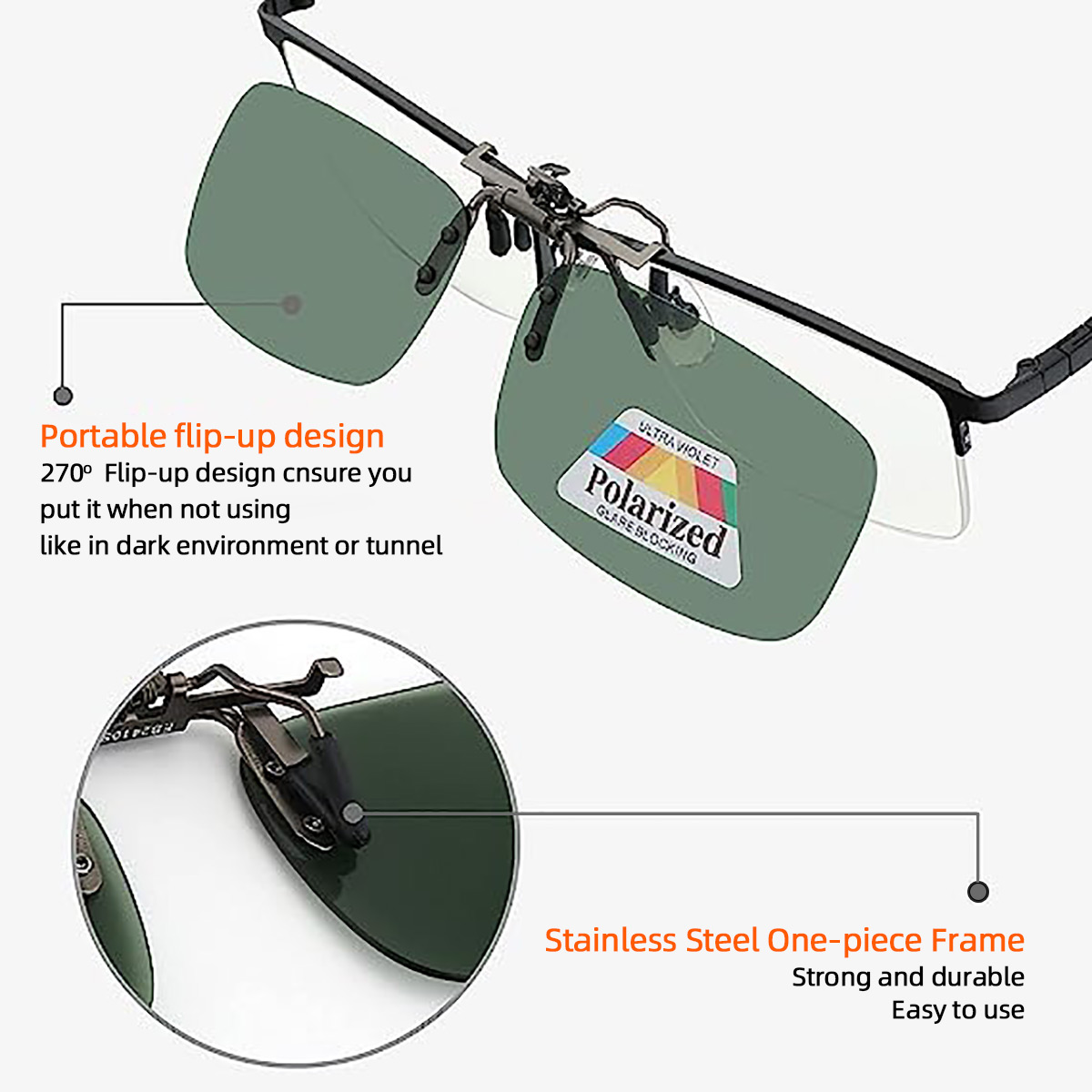 On Driving Night Vision Lens Vision Sunglasses Anti-UVB Night Clip On  Sunglasses Sunglasses Clip Polarized Clip