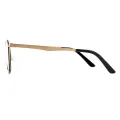 Lind - Oval Black-Gold Glasses for Men & Women