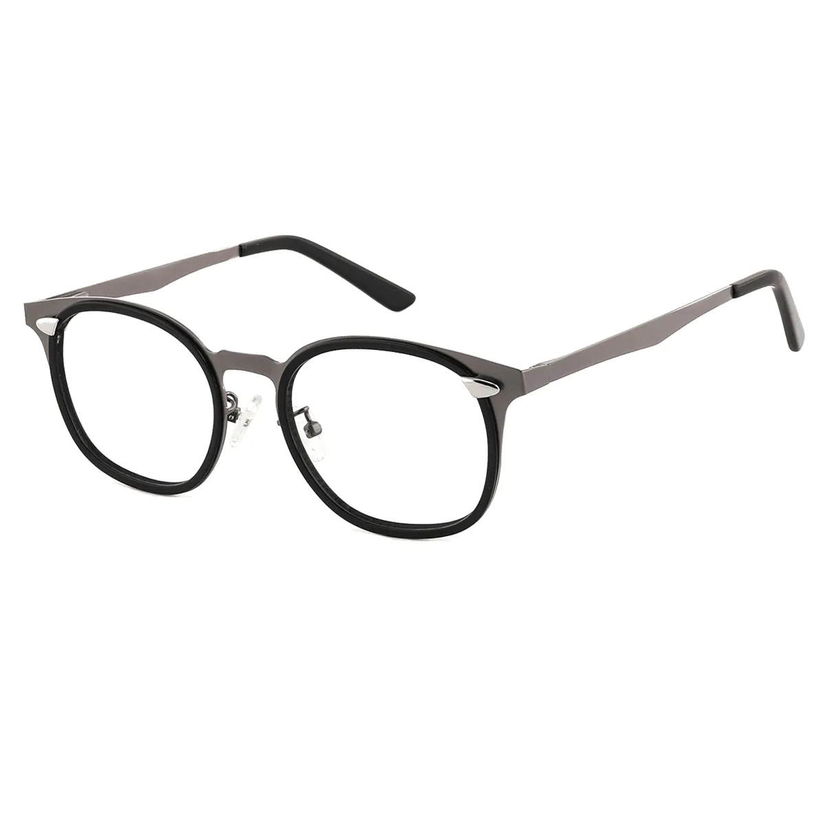 Lind - Oval Black-Gun Glasses for Men & Women
