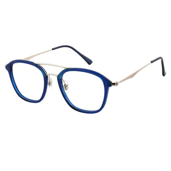 aviator silver-blue eyeglasses