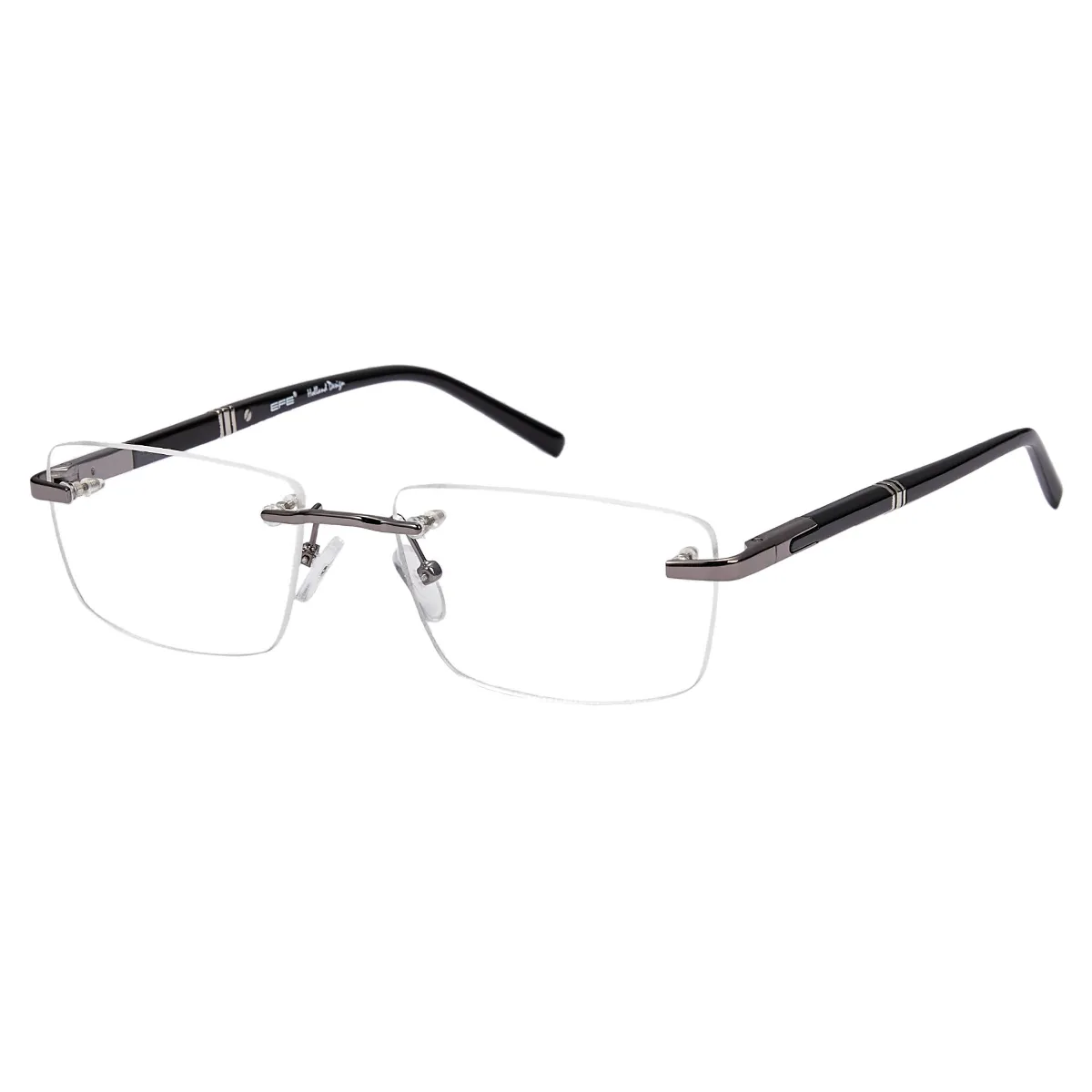 John - Rectangle Gray-Black Glasses for Men