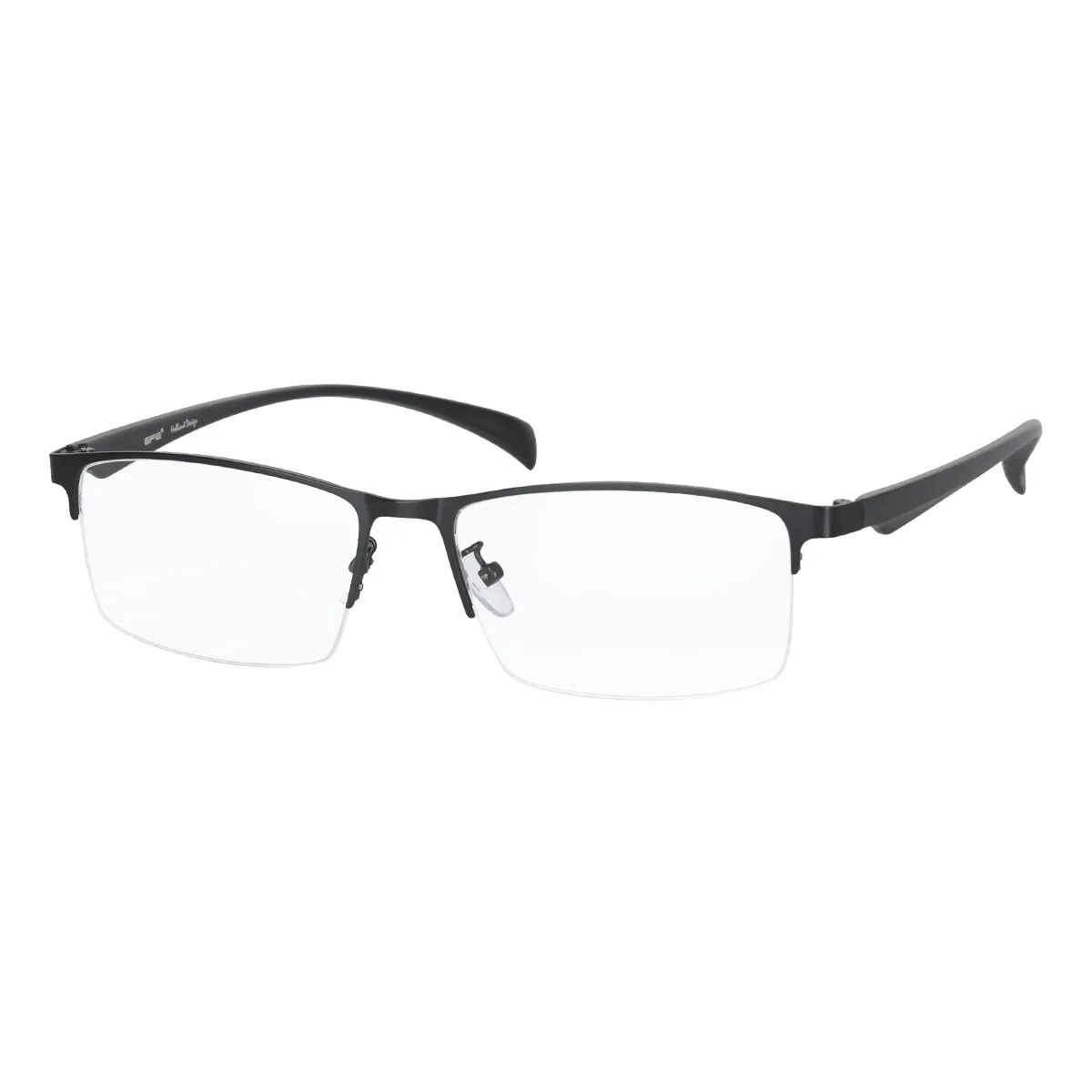 Kavin - Half-Rim Black Glasses for Men - EFE