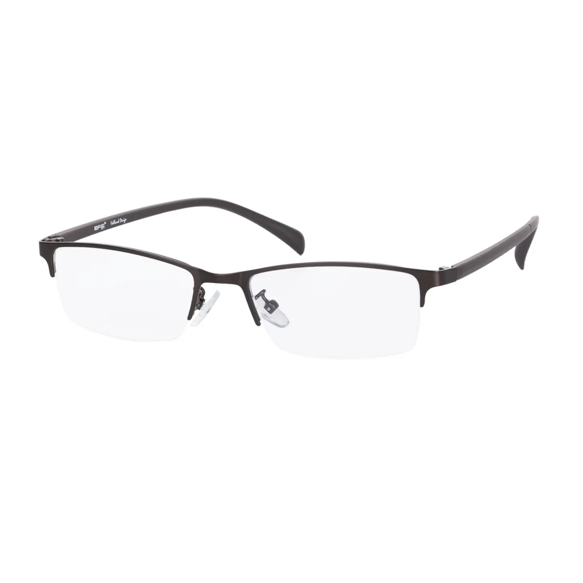 Klain - Half-Rim Brown Glasses for Men - EFE
