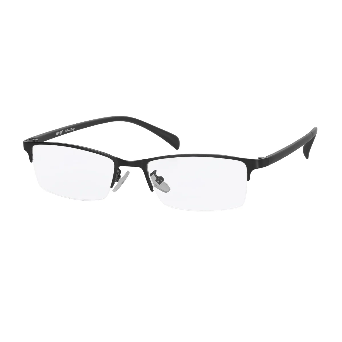 Klain - Half-Rim Black Glasses for Men - EFE