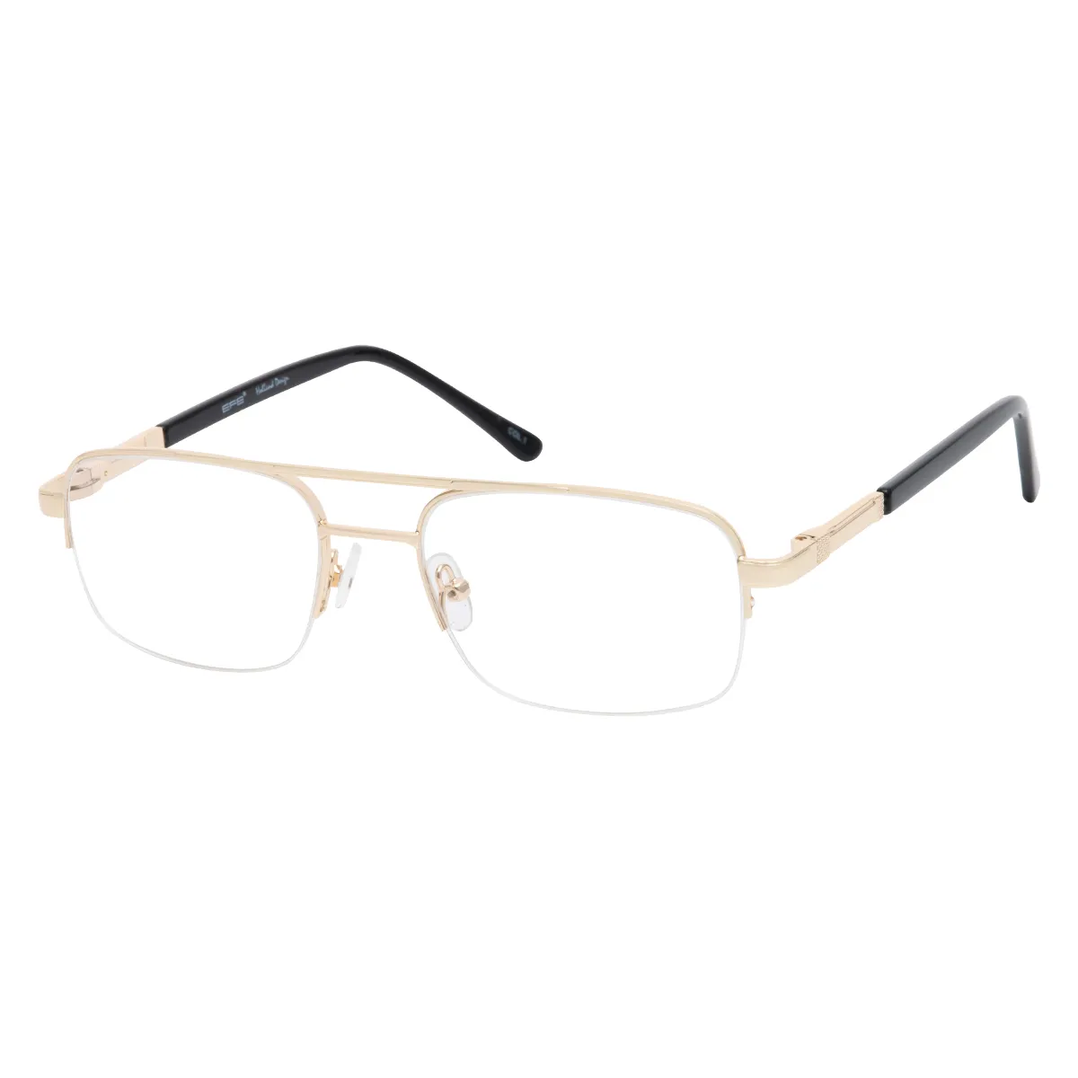 Derek - Half-Rim Gold Glasses for Men