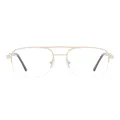 Derek - Half-Rim Gold Glasses for Men