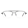 Derek - Half-Rim Black Glasses for Men