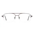 Derek - Half-Rim Brown Glasses for Men