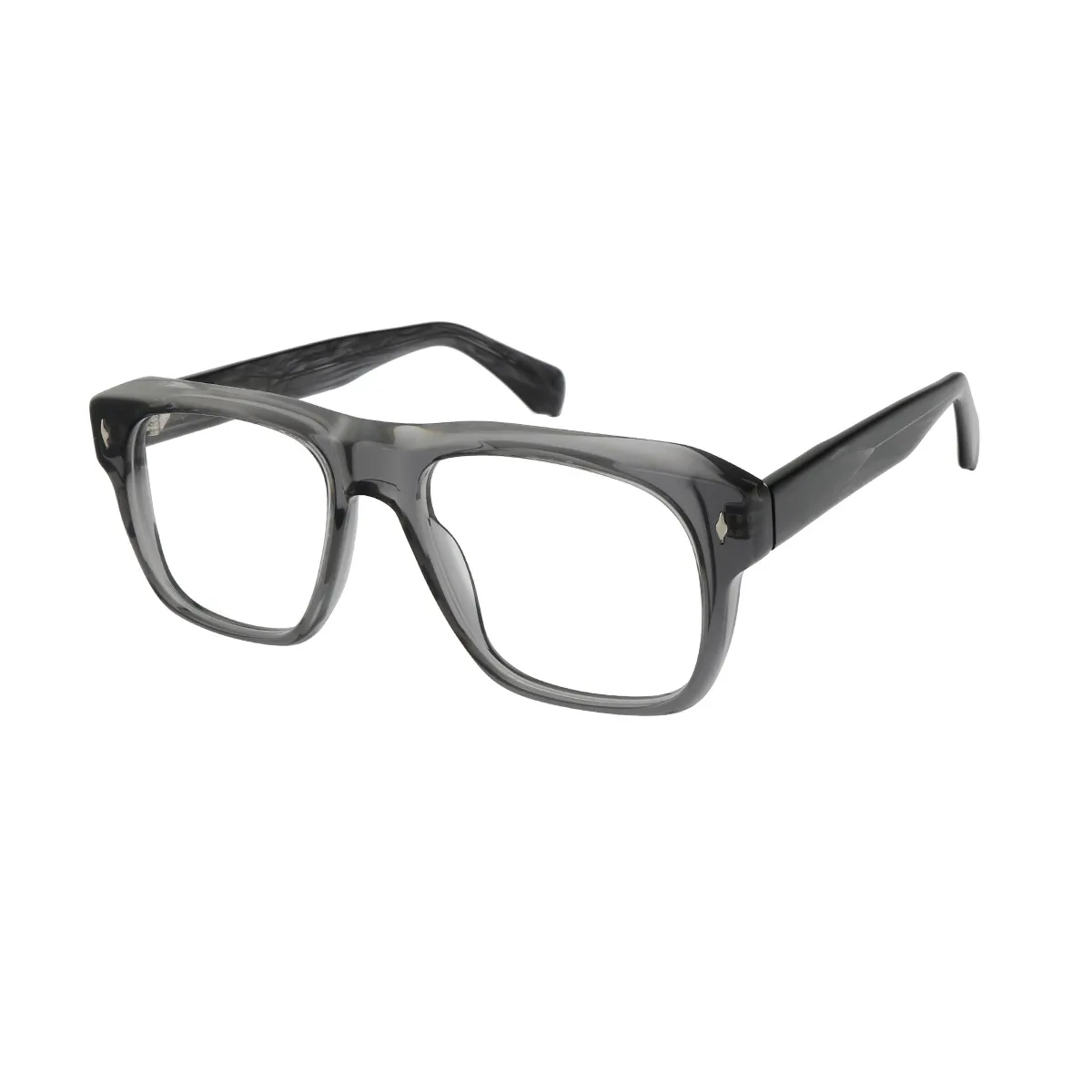 Eden - Square Gray Glasses for Men & Women - EFE