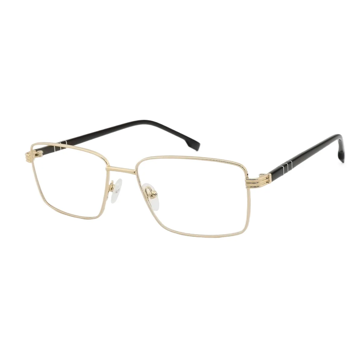 Classic Square Gold Eyeglasses for Men