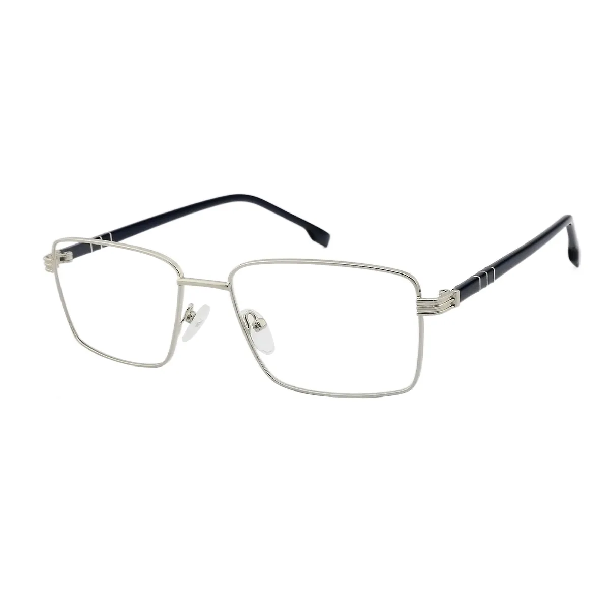 Alden - Square Silver Glasses for Men