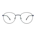 Florence - Round Blue Matte Glasses for Men & Women