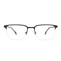 Hedda - Square Black Matte Glasses for Men