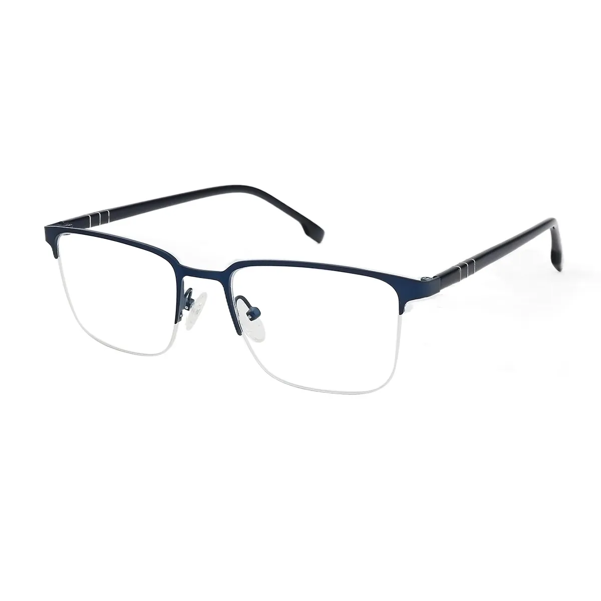 Hedda - Square Blue Matte Glasses for Men