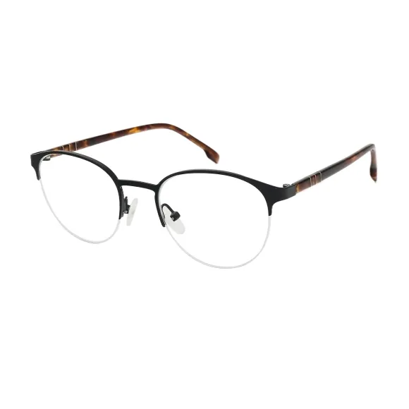 browline black-matte eyeglasses