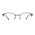 Lorraine - Browline Gun matte Glasses for Women