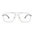 Stefan - Square Silver Glasses for Men