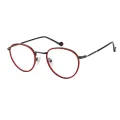 Martin - Oval Red Glasses for Women