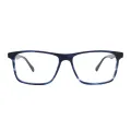 Bruce - Square Blue Glasses for Men