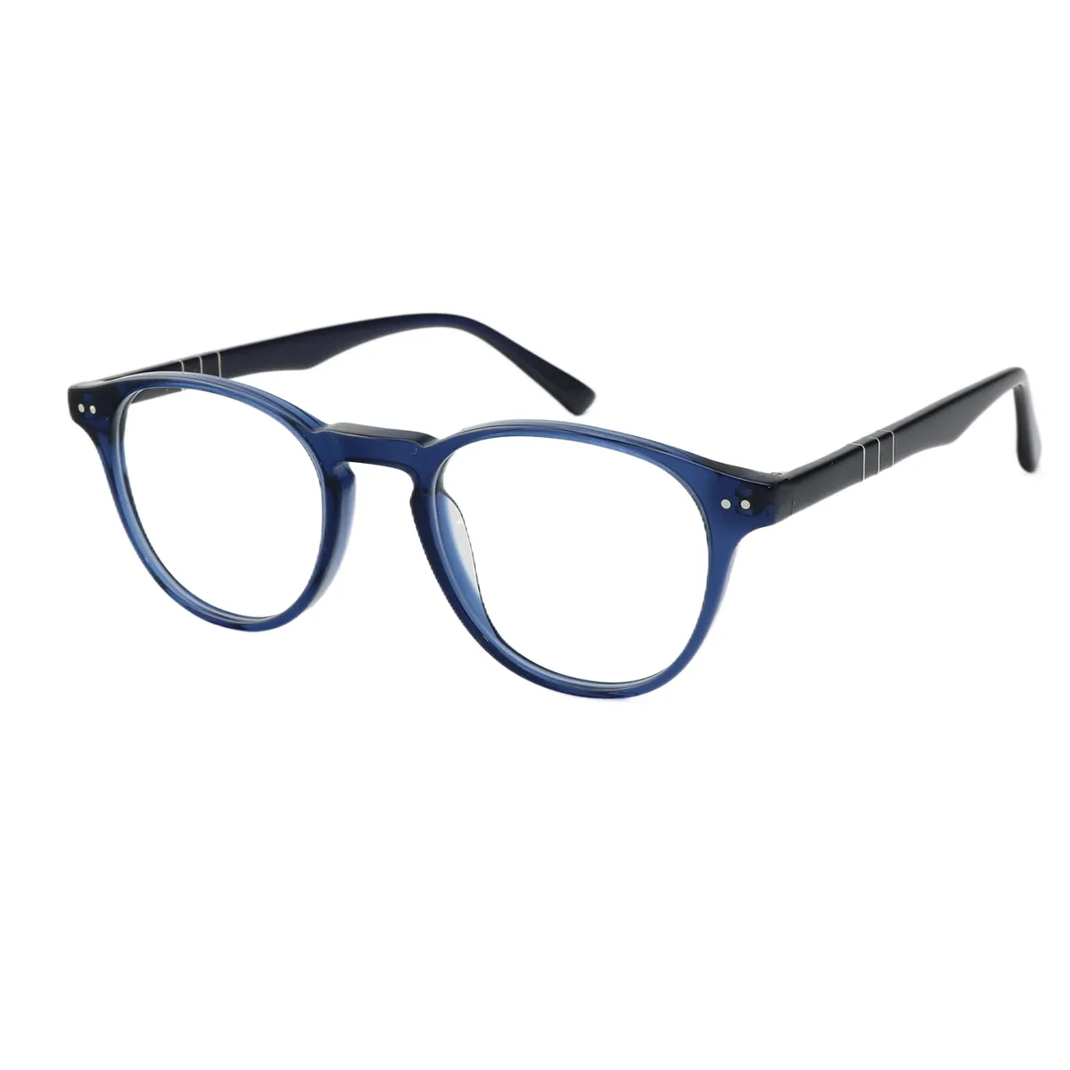 Ernest - Round Blue Glasses for Men & Women - EFE