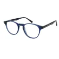 Ernest - Round Blue Glasses for Men & Women