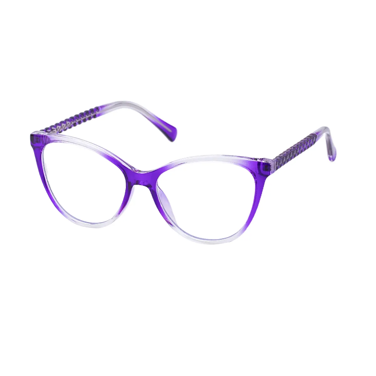 Betsy - Cat-eye Transparent Purple Glasses for Women - EFE