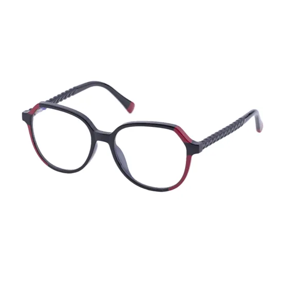 geometric black-red eyeglasses
