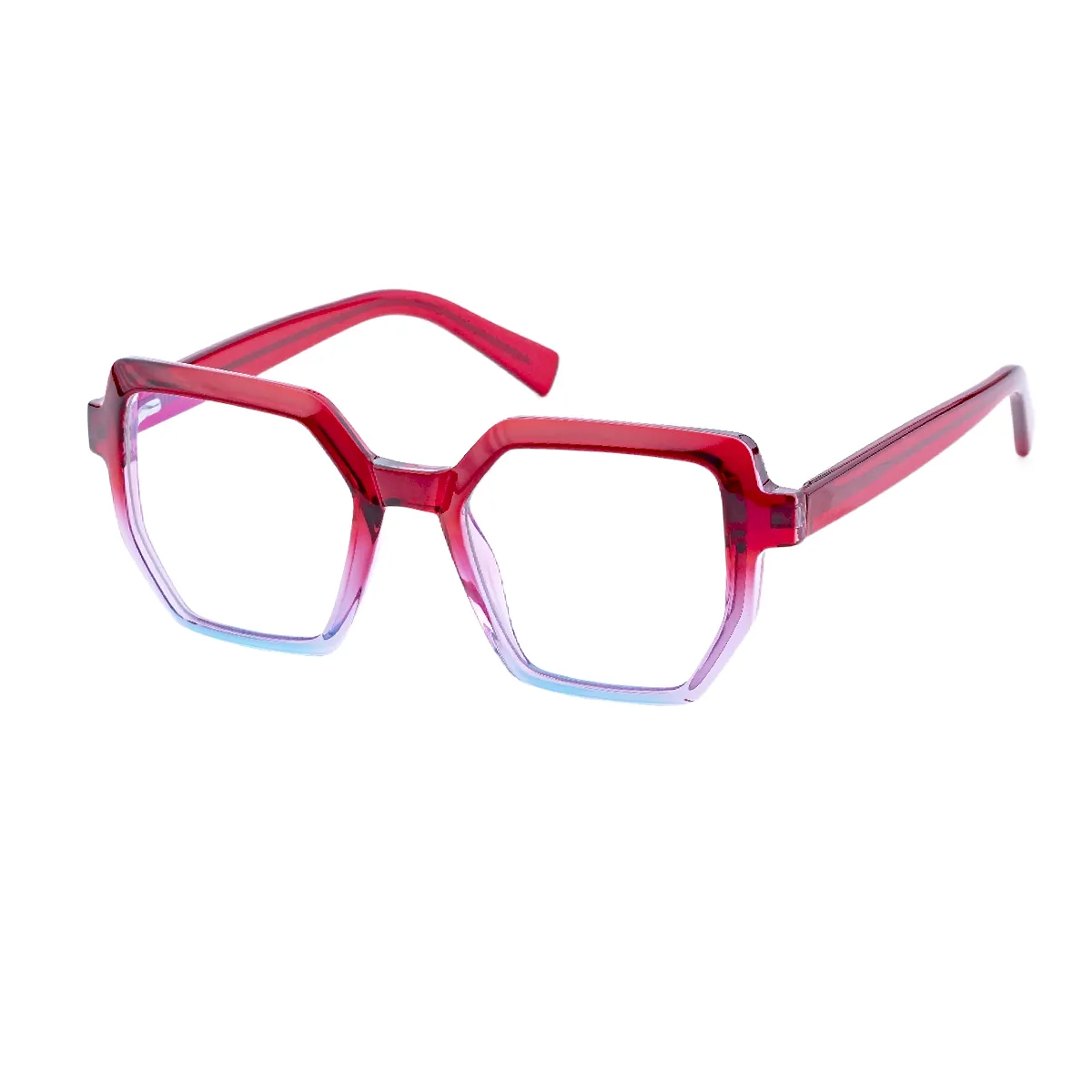 Gemma - Geometric Red Glasses for Women - EFE