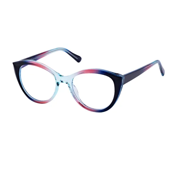 cat-eye blue-pink eyeglasses
