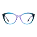 Griselda - Cat-eye Green/Blue Glasses for Women