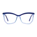 Odelia - Geometric Blue Glasses for Women