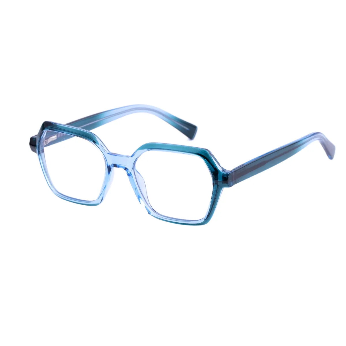 Riva - Geometric Green Glasses for Men & Women