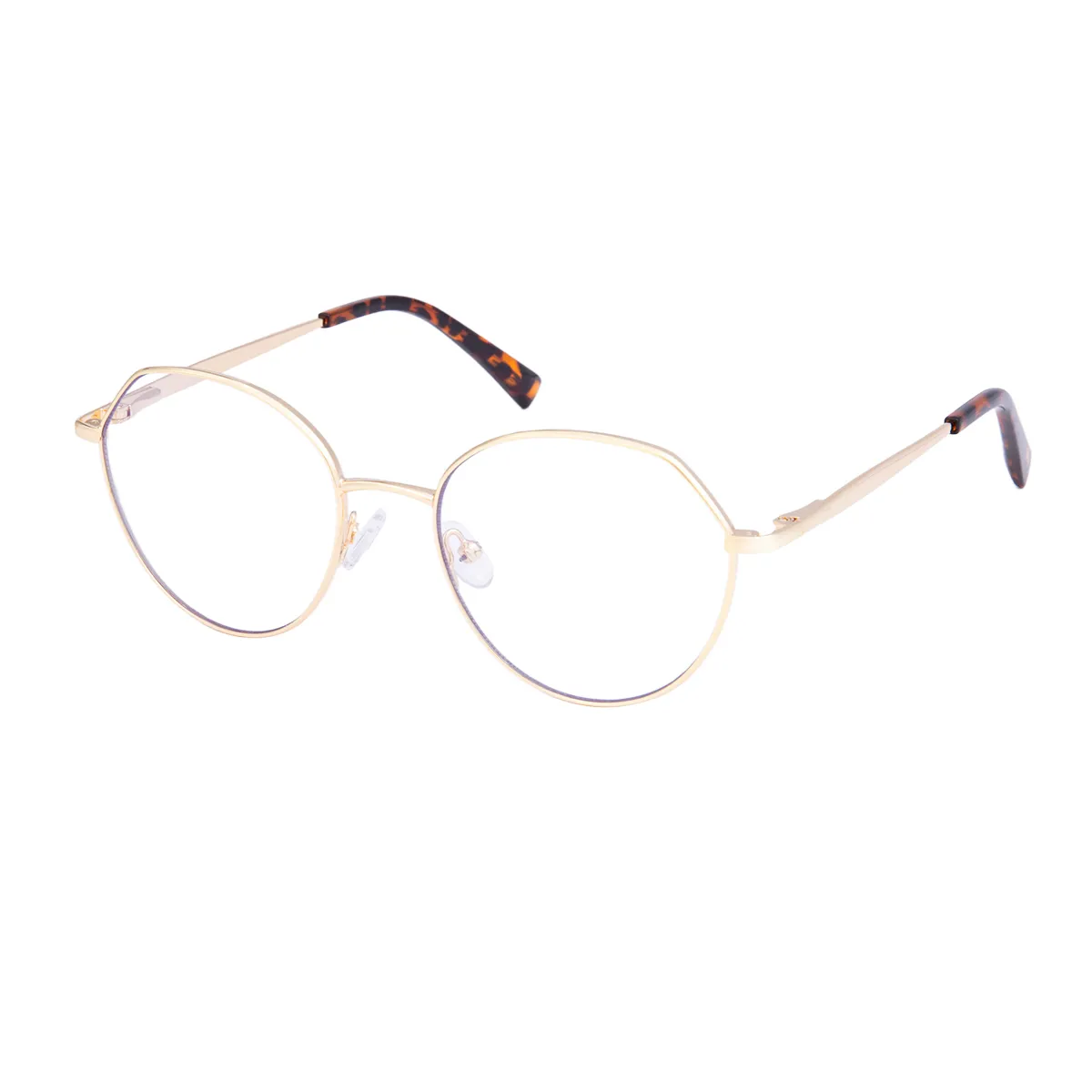Gwendolyn - Geometric Gold/Tortoiseshell Glasses for Men & Women