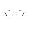 Eudora - Cat-eye Gold/Black Glasses for Women