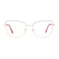 Eudora - Cat-eye Gold/Pink Glasses for Women