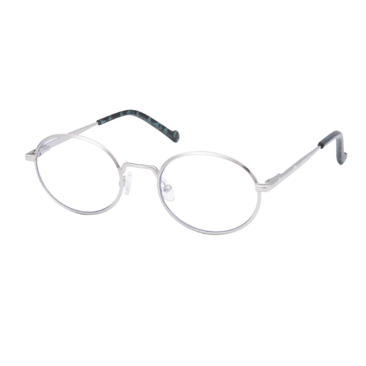 Hulda - Oval Silver Glasses for Men & Women