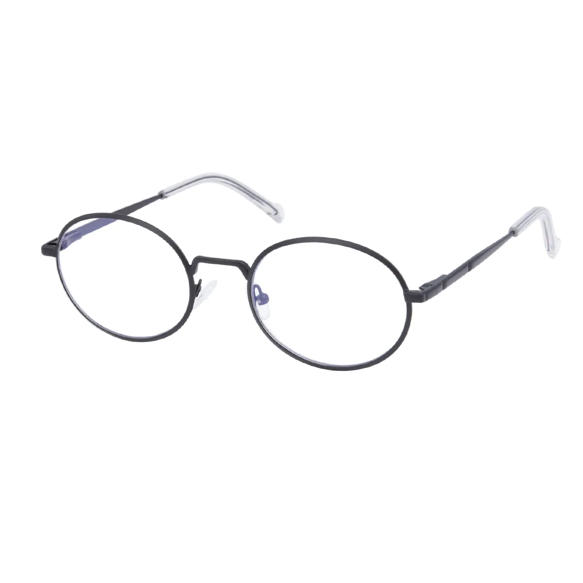 Hulda - Oval Black Glasses for Men & Women
