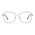 Sabrina - Square Silver Glasses for Women