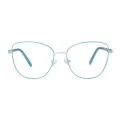 Evangeline - Square Silver Glasses for Women