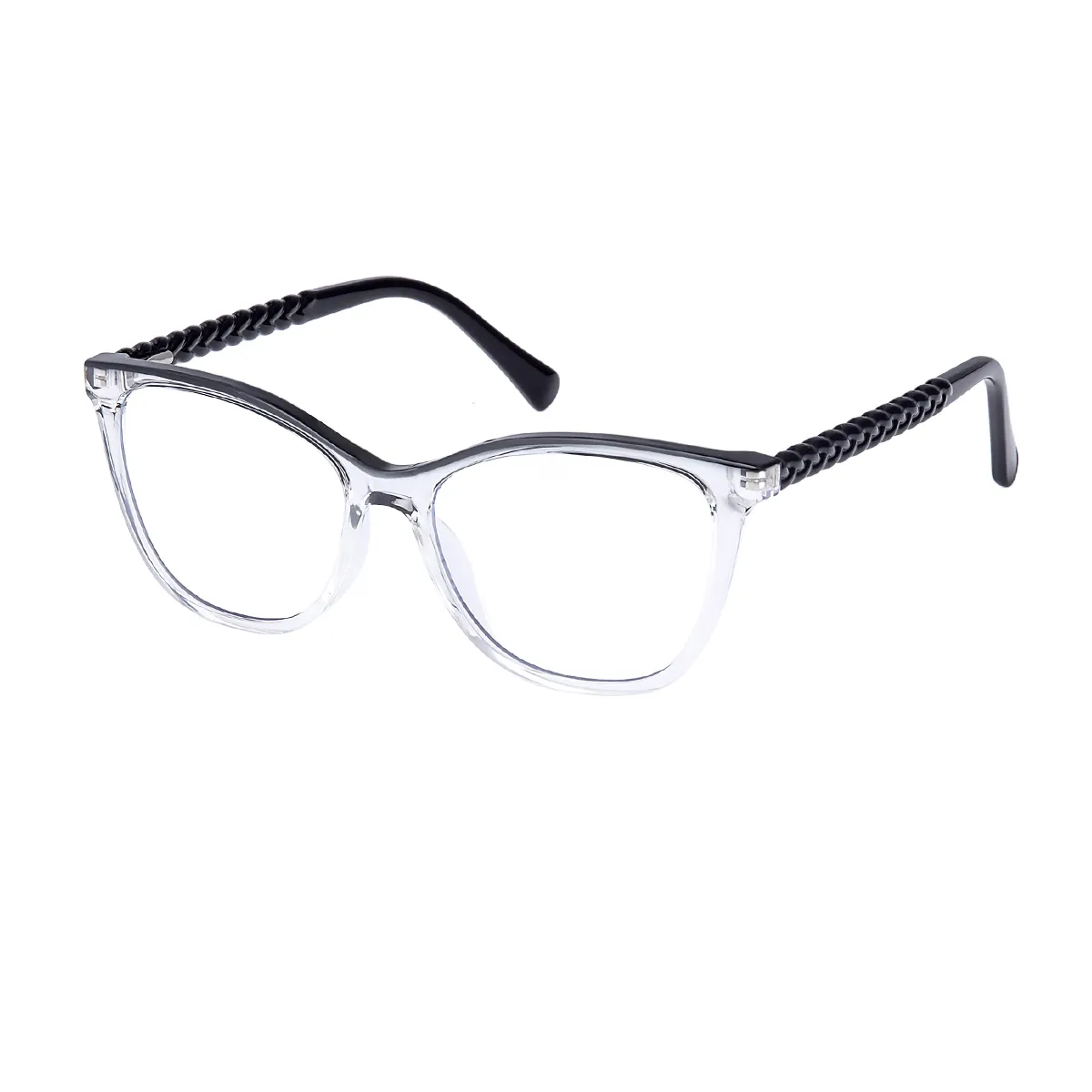 Octavia - Cat-eye Translucent Gray Glasses for Women