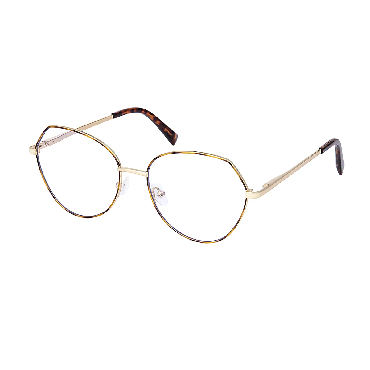 Fashion Geometric Gold Eyeglasses for Women