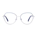 Novia - Geometric Silver Glasses for Women