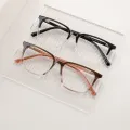 October - Square Brown-Gray Glasses for Men & Women
