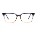 October - Square Blue-Tortoiseshell Glasses for Men & Women