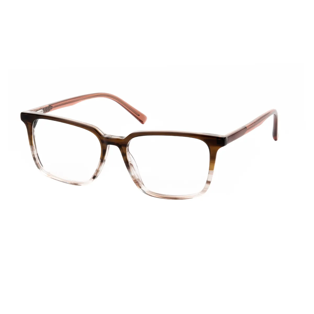 October - Square Brown-Gray Glasses for Men & Women